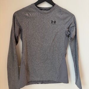 Under Armour Boys Long Sleeve Compression Shirt Gray Size L